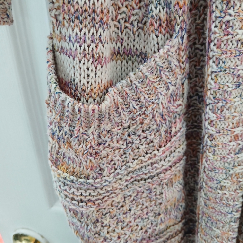 Roots Multi-Color Confetti Knit Open Front Cardigan - Small - Picture 8 of 12